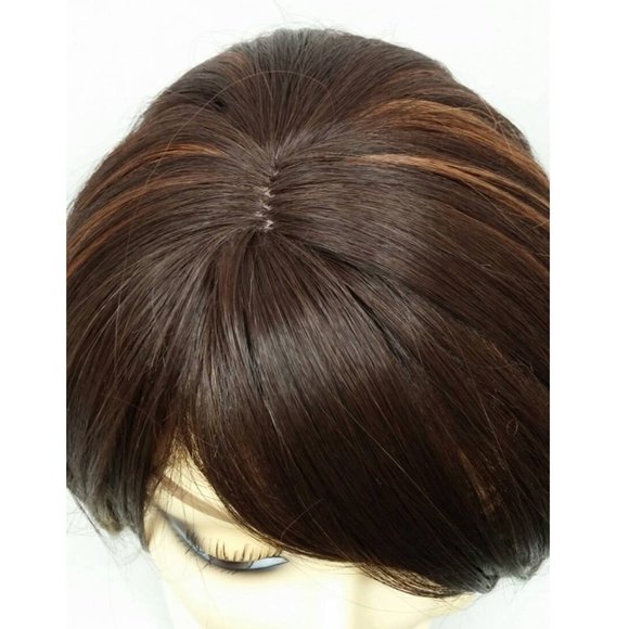 Brown with highlights wavy heat resistant wig